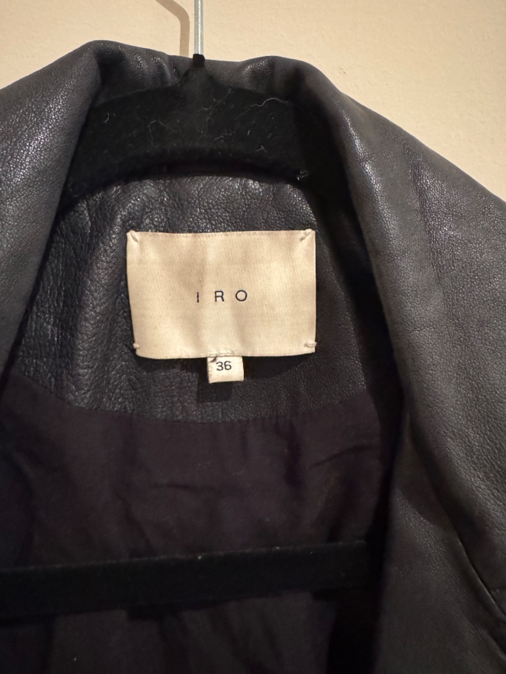 IRO Black Leather Moto Jacket – Size 36 - Picture 3 of 5